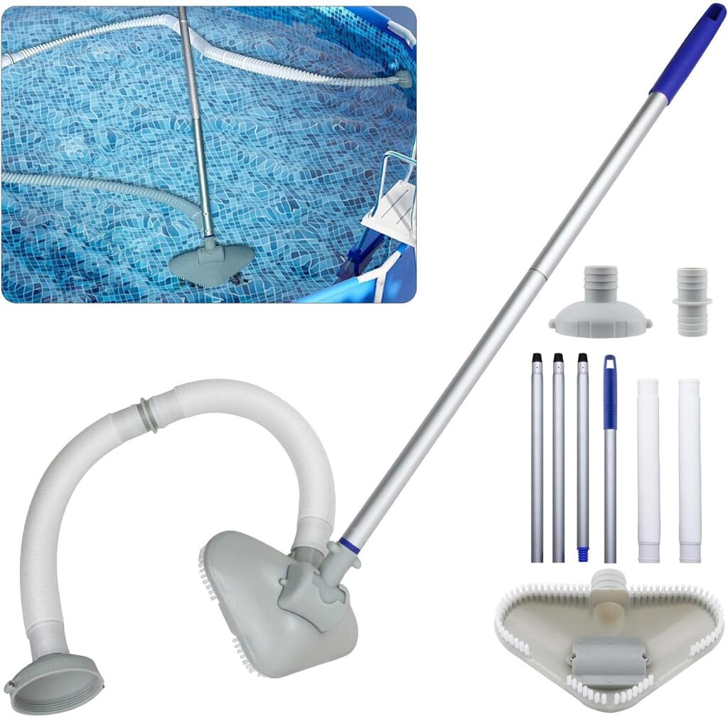 Pool Vacuum Cleaner, Pool Vacuum Cleaner, Above-Ground Pool Vacuum Cleaner, with Hose, Suction Head and Telescopic Handle 144 cm, Inground and Inflatable – Artia13 est rémunéré par notre partenaire Amazon