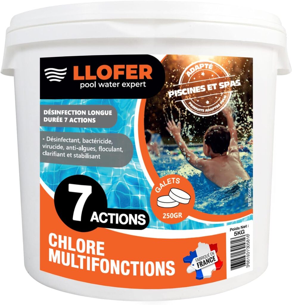 LLOFER – Multifunctional Chlorine Pebble 250 g – 5 kg – Long-Lasting Disinfection 7 in 1, High Chlorine Content (92%), Made in France – Artia13 est rémunéré par notre partenaire Amazon