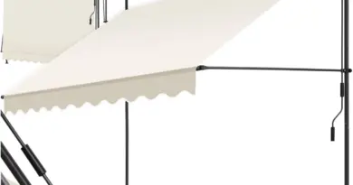 tectake Awning, No Drilling, Retractable Awning with Crank Handle, Multi-Function Side Roller Blind, Opaque Aluminium Sunscreen, Beige, 250 x 180 cm – Artia13 est rémunéré par notre partenaire Amazon