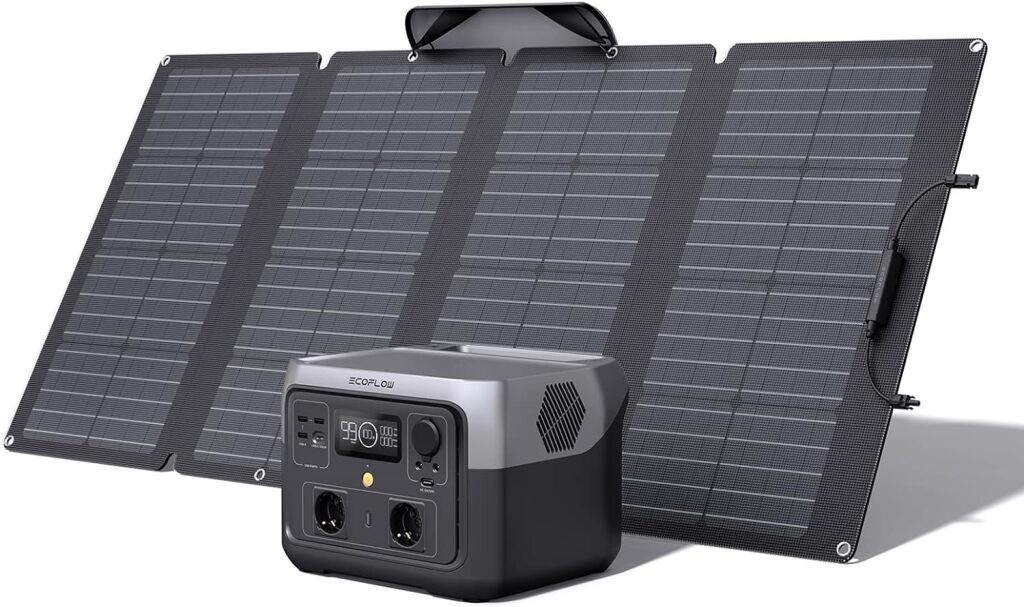 ECOFLOW RIVER 2 MAX Portable Electric Station with 160W Portable Solar Panel, 1000W Output with X-Boost, Solar Generator for Outdoor, Motorhome, Home, Balcony – Artia13 est rémunéré par notre partenaire Amazon
