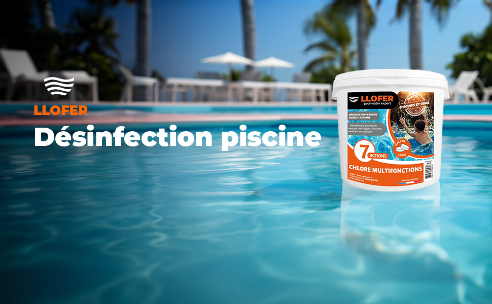 LLofer, désinfection piscine, traitement d'eau, spa, régulateur Ph, brome, chlore, sac filtration